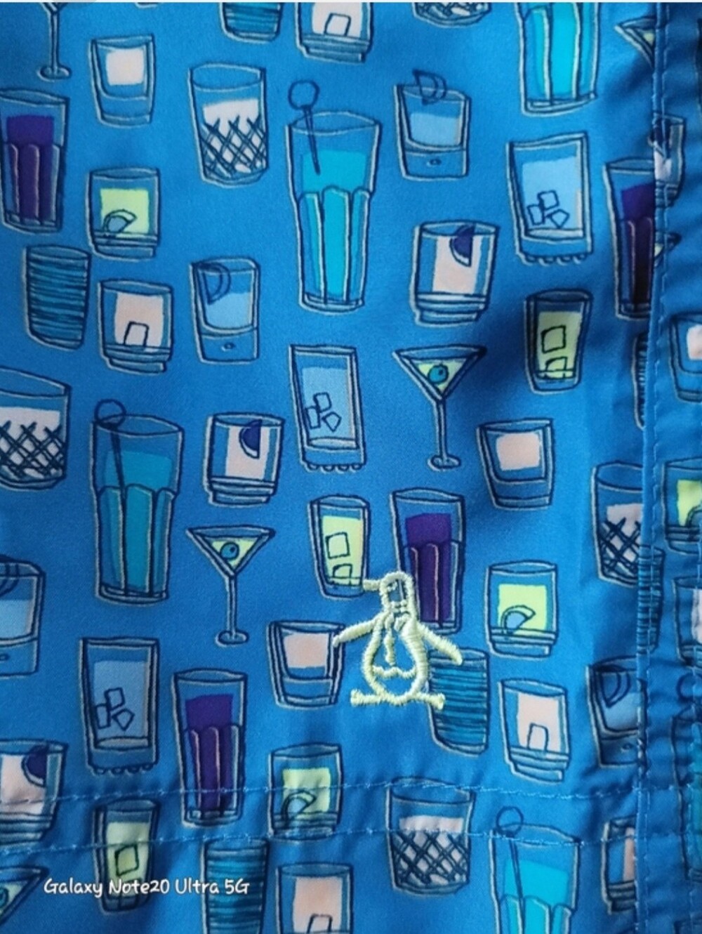Original Penguin Men's 6" Volley Swim Shorts | NWOT | Blue Cocktail Drink Print